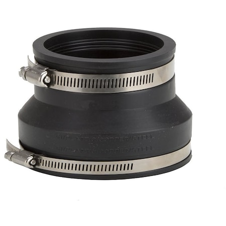 Prosource Coupling, 6 x 4 in, PVC, Black FC56-64