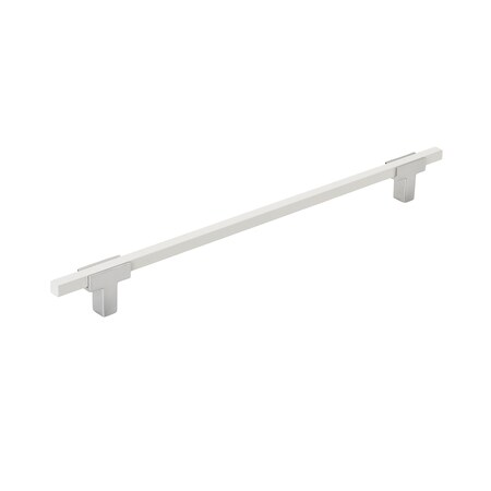 Amerock Urbanite 10-1/16 in 256 mm Center-to-Center Polished Chrome/White Cabinet Pull BP77825626WHT