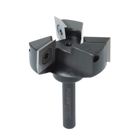 Powertec Slab Flattening Router Bit - 3-Wing Carbide Inserts with 1/4 in. Shank, 1-1/2 in. Cutting Diameter 73053N