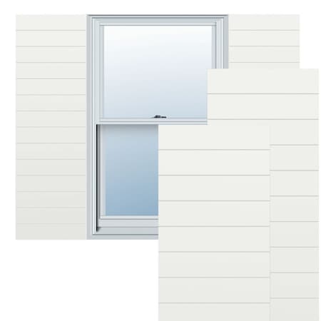 Ekena Millwork True Fit PVC Horizontal Slat Modern Style Fixed Mount Shutters, Unfinished, 15W x 35H, PR TFP001HZ15X035UN