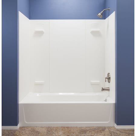 Mustee Durawall Bathtub Wall White Fiberglass Fits 30x60 & 32x60 557WHT