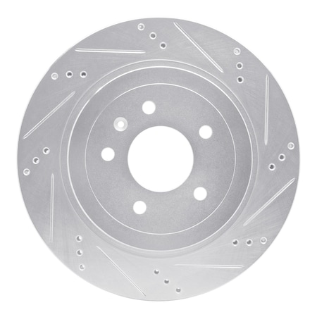 Dynamic Friction Co DFC Brake Rotor - Drilled and Slotted - Silver 631-46020R