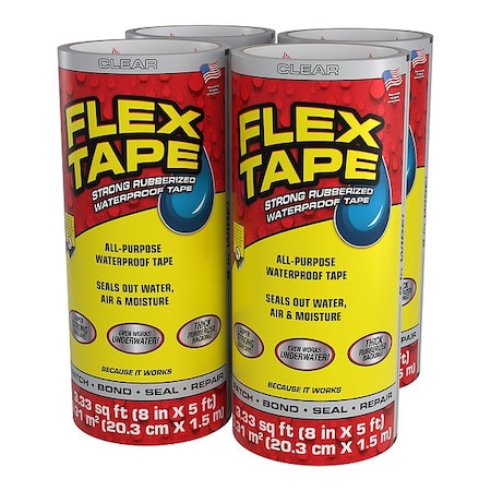 Flex Seal Roof Repair Tape, 5" L, 8" W, Clear TFSCLRR0805