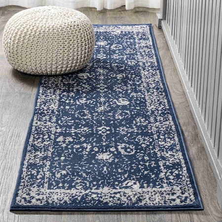 Jonathan Y Soleiman Modern Persian Navy 2 ft. x 10 ft. Runner Rug MDP404A-210