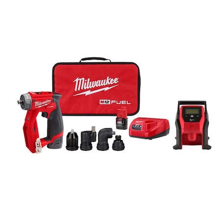 Milwaukee Tool M12 FUEL Drill/Driver Kit + M12 Inflator 2505-22, 2475-20