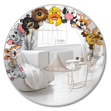 Se-Kure Luxe Frameless Kids Baby Animals Convex Mirror 18in CZA02-18