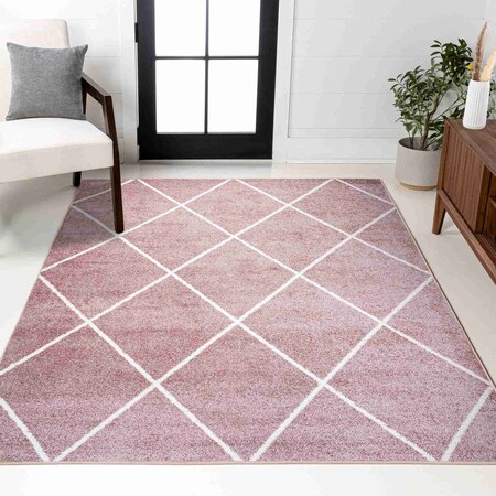 Jonathan Y Cole Minimalist Diamond Trellis Rose/White 8 ft. x 10 ft. Area Rug SEU102B-8