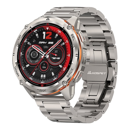 Kospet TANK T3 Ultra 2 1.43-In. AMOLED GPS Smartwatch with Stainless Steel Band Silver P-TUS002-S