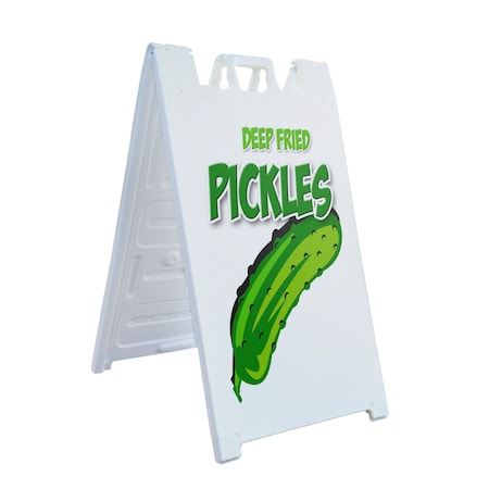 Signmission Fried Pickles, A-Frame & 2 Sign Inserts, Heavy-Duty Plastic Frame SBHD-C-2436-Fried Pickles