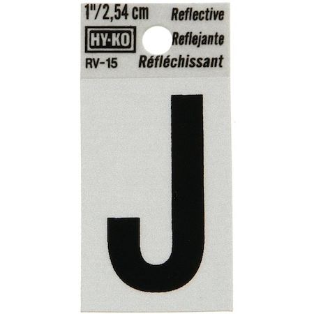 Hy-Ko Letter House J 1In Refl Blk RV-15/J