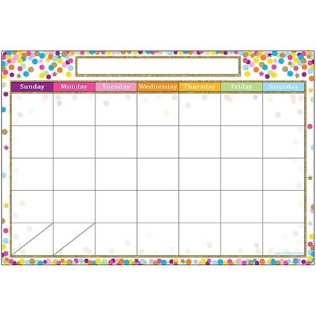 Ashley Productions Smart Confetti Calendar Chart Dry-Erase Surface - 6 Each ASH91041-6