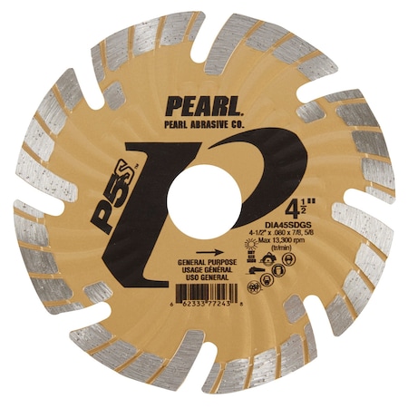 Pearl P5 SDGS Super Premium Turbo Blade 4-1/2 in. 5/8 in.-7/8 in. DIA45SDGS