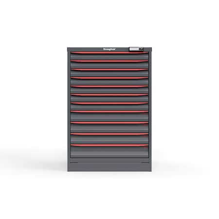 Strong Hold 11 drawer cabinet - (7x 2ft, 3x 3ft, 1x 4ft) - Red accents - E-Lock w/ Tracking S3044-PPTAS-1102DS