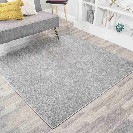 Jonathan Y Haze Solid Low-Pile Light Gray 7 ft Square Area Rug SEU100K-7SQ