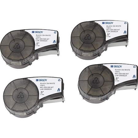 Brady White All Weather Vinyl Labels for Brady M210 and M211, 0.5in M21-500-595-WT