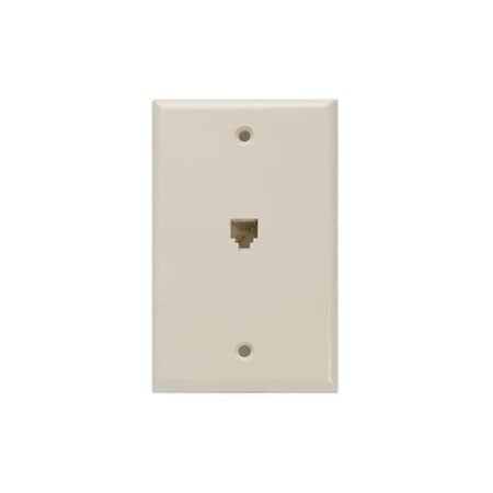 Leviton Telephone Wall Jack, Ivory 40249-I