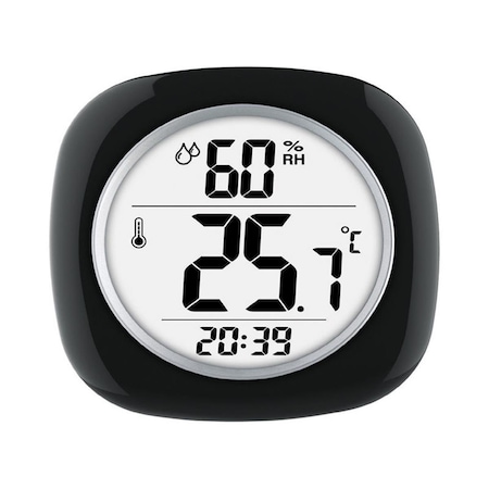 Taylor Hygrometer, Temperature & Time Plastic Digital Thermometer, Black TA6691