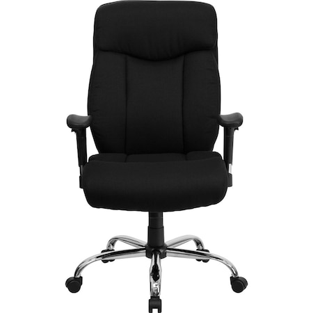 Flash Furniture Hercules Office Chair, Black Back, 29 in W 29" L 45-1/2" H, Adjustable Padded, Fabric Seat GO-1235-BK-FAB-A-GG