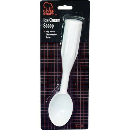 Chef Craft Ice Cream Scoop, 7-1/2 in L, Plastic, White 20746