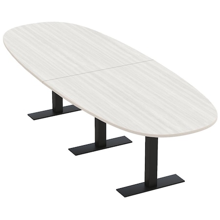 Skutchi Designs 12 Person Conference Table With Power Unit | 12' Boval Table | Harmony Series HAR-BOVL-48X144-T.BK-WA7976-NA