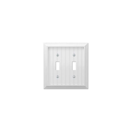 Amerelle Wall Plate Cottage White 2 gang Wood Toggle White 269TTW