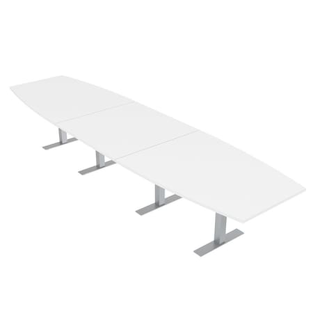 Skutchi Designs 16ft Boat Conference Table With Power | Harmony Series | 16 Person Meeting Room Table HAR-BOT-48X192-T-W960-NA