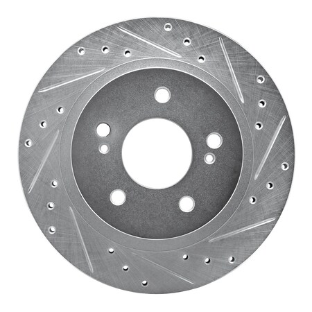 Dynamic Friction Co DFC Brake Rotor - Drilled and Slotted - Silver 631-67026R
