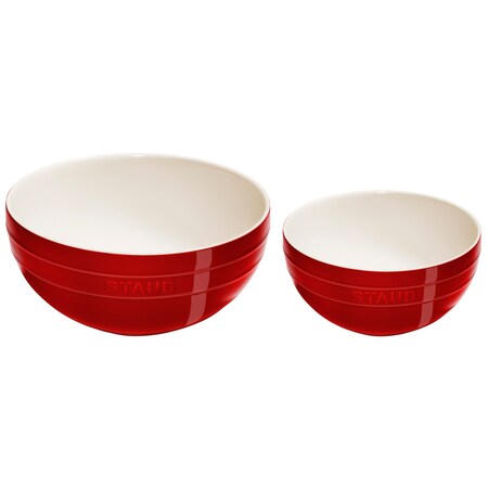 Staub Ceramic 2-pc Nested Mixing Bowl Setand, Cherry 1029123
