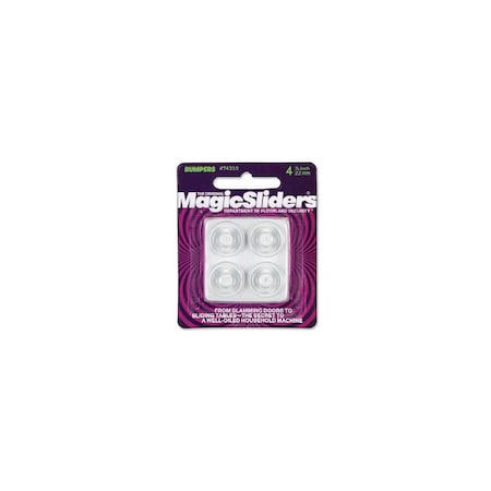 Magic Sliders L P Bumper Pad Rubber Self Adhesive Clear Round 7/8" W X 7/8" L Clear, 4PK 74310