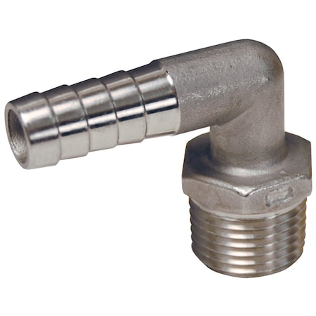 Dixon Barbed Hose Fitting, Hose ID 1/2", NPT 1290806SS