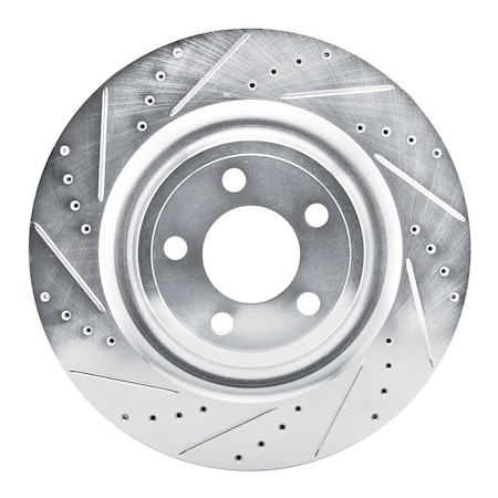 Dynamic Friction Co DFC Brake Rotor - Drilled and Slotted - Silver 631-54278L