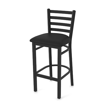 Holland Bar Stool Co 25" Stationary Counter Stool, Black Wrinkle, Black Vinyl Seat 40025BWBlkVinyl