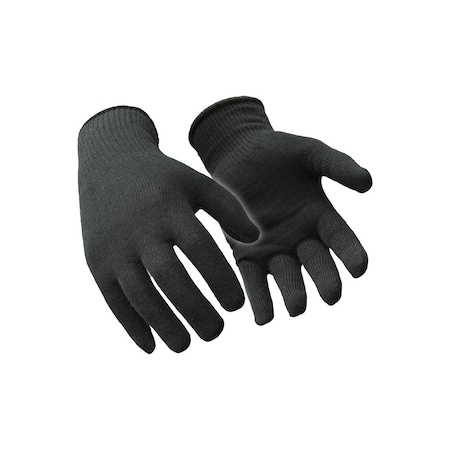 Refrigiwear Stretch Wool Liner, Synthetic Fiber, Merino Wool, 9 in Length, Black, Size L , 1 PR 0231RBLKLAR