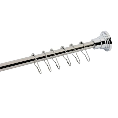 Kingston Brass 38"-60" Stainless Steel Adjustable Shower Curtain Rod with Rings, Polished Chrome SCC2811