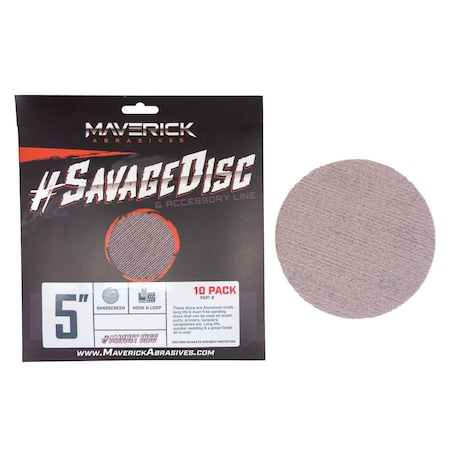 Combat Abrasives 5in #MAVNET Hook & Loop Sanding Screen Disc, 10PK (60 Grit) GV5N60N2-10PAK
