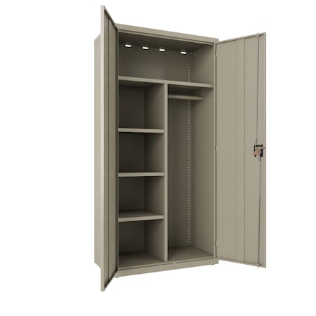 Hirsh Storage Cabinets, 36 in W, 18 in D, 72 in H, Putty 22631