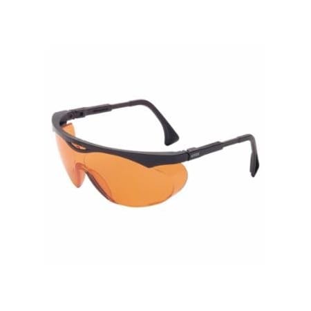 Uvex Skyper Eyewear, Orange Lens, Polycarbonate, Uvextreme AF, Black Frame, TPU 763-S1933X