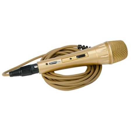 Jammin Pro Gold Colored Unidirectional Microphone & XLR Jack Cable & Karaoke Software MIC020