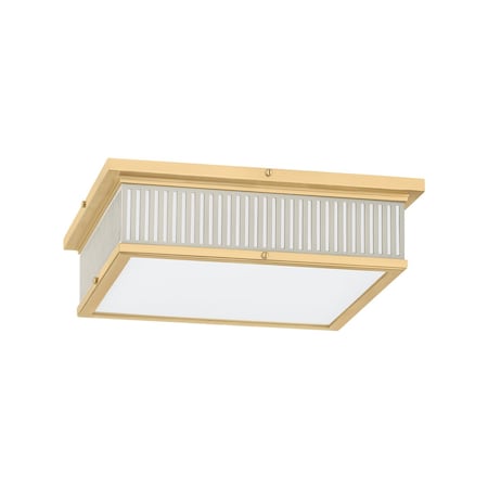 Hudson Valley Lighting Ashdown Integrated LED Flush Mount in Aged Brass/Off-White by Mark D. Sikes MDS1900-AGB/OW