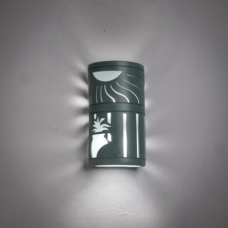 Luxury Lighting Asavva 13 in Tall Ceramic Outdoor Wall Light, Sage Paint Finish, 2PK (2) 411-82-Sage-ud-7-17