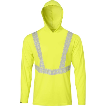 Ironwear Elastex Class 2 Hi Vis Segmented Tape Sun Hoodie Shirt, Lime, Small 7152-L-SM