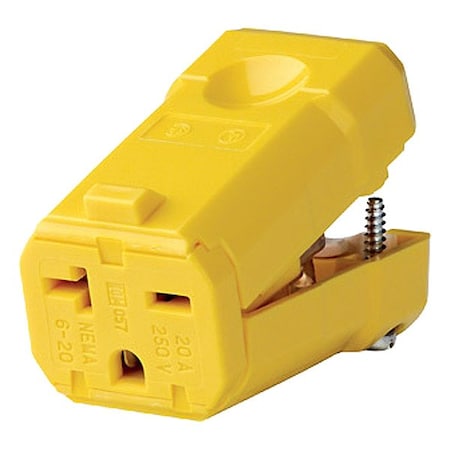 Leviton Straight Blade Connector, 20 A, Yellow 5459-VY