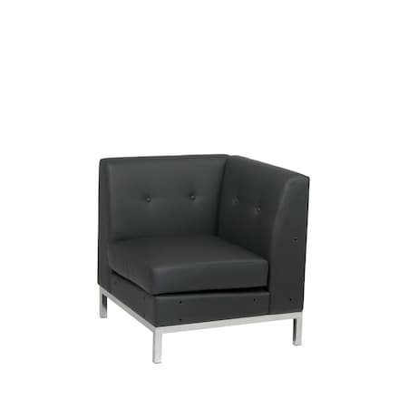 Osp Home Furnishings Wall Street Corner Chair, Black WST51C-B18
