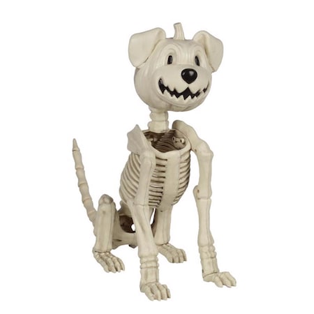Seasons Usa 17 in. Pumpkin Head Dog Halloween Decor W84565