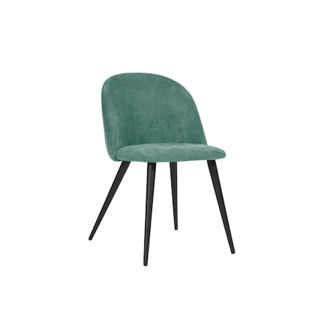 Homeroots Set of Two Green and Black Upholstered Fabric Dining Side Chairs, 2PK 568013