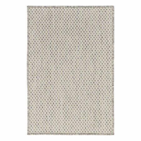 Homeroots 2' X 3' Ivory And Silver Geometric Indoor Outdoor Area Rug 573879