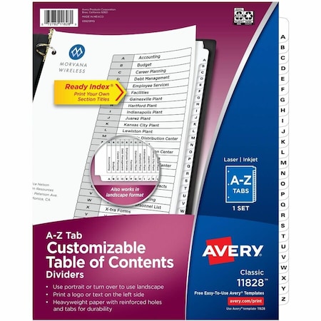 Avery Ready Index A-Z Tab Binder Dividers 11828
