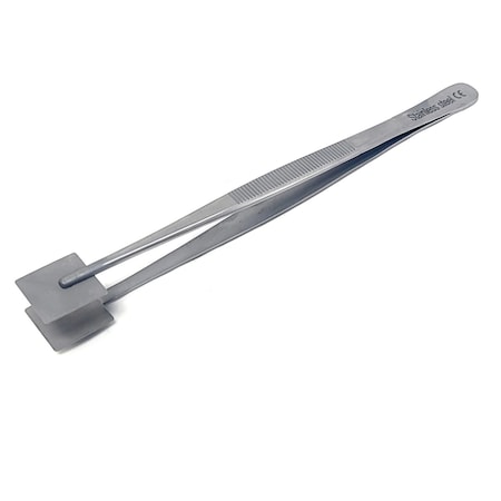 A2Z Scilab Lab Paddle Forceps with Wide Square Smooth Pads Stainless Steel Lab Tweezers - 8 inches A2Z-ZR1142