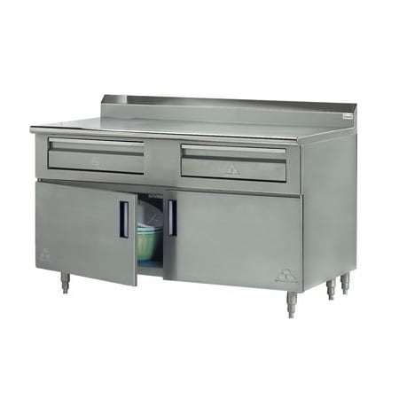 Advance Tabco Back Splash Table-Hinged Doors -Drawers HDRC-306