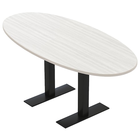 Skutchi Designs 6 Person Conference Table With Power Unit | 6' Boval Table | Harmony Series HAR-BOVL-36X72-T.BK-WA7976-NA